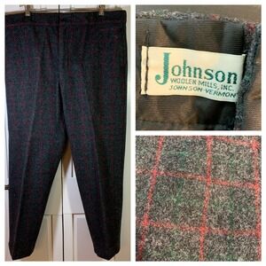 Johnson Woolen Mills Adirondack Plaid Trousers Mens 44x31.5 Wool Pants Hunting